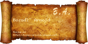 Bozsó Arnold névjegykártya