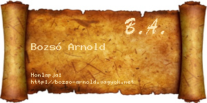 Bozsó Arnold névjegykártya