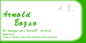 arnold bozso business card